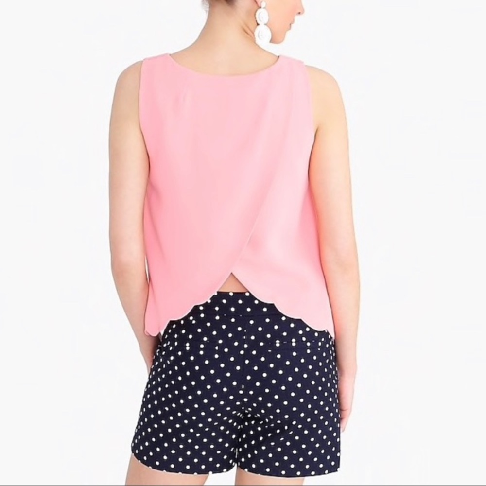 J. Crew Pink Scalloped Tank Top